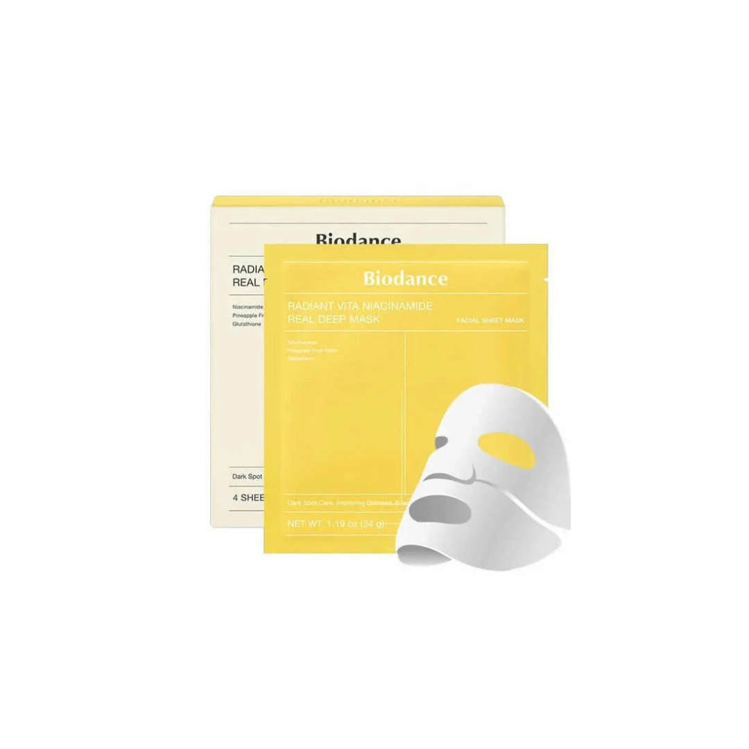 BIODANCE Radiant Vita Niacinamide Real Deep Mask (34gx4PZ)